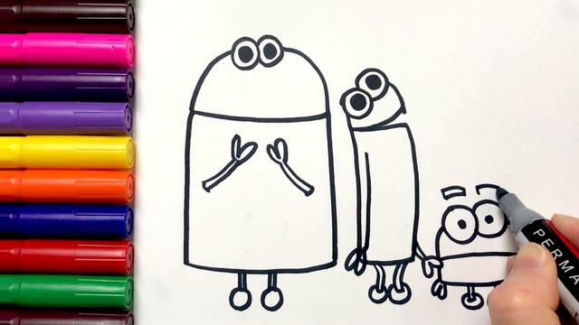 Easy Drawings | How to Draw Storybots | Color and Draw Step by Step | Kawaii Drawings