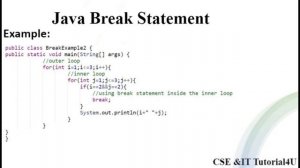 Java Break & Continue Statements