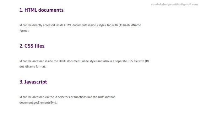 HTML - ID
