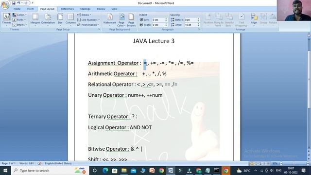 Operators in Java | Programs in operators in Java | Difference between prefix and postfix operator