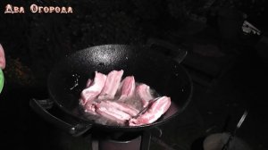 Готовим на ракетной печке/Свиные рёбрышки с картошкой в казане