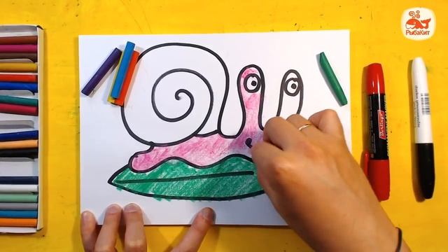 Как нарисовать УЛИТКУ, Урок рисования для детей от 3 лет, видео для детей смотреть онлайн