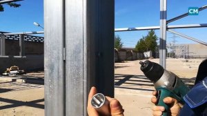 Монтаж каркаса ЛСТК. ч.13. Финал. Выставляем колонны. Протягиваем болты.