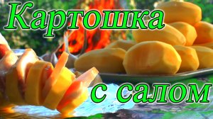 Картошка с салом на углях вкусно и просто на деревенской кухне.