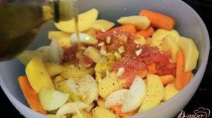 Картофель с овощами в рукаве