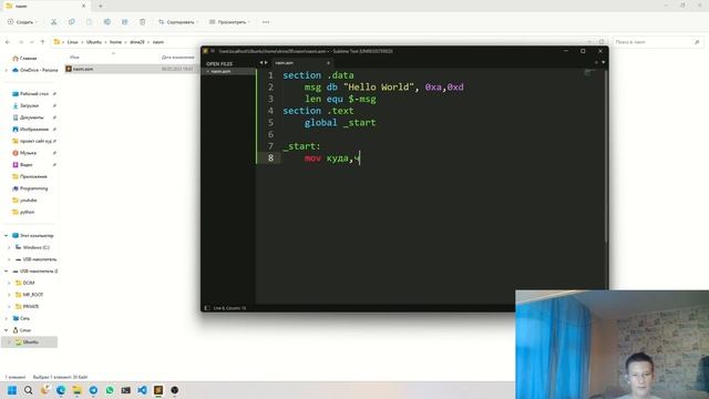 Hello World на Ассемблере | Nasm и Windows 11 с Wsl