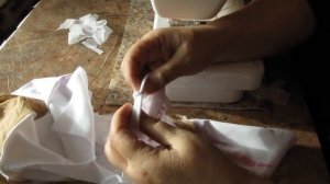 Обработка стопы на комбинезоне