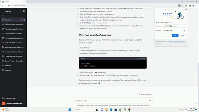 How to make Thonny use Python3 9 5 on Windows