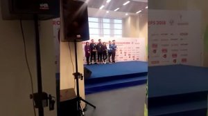 Награждение малыми медалями танцоров,чемпионат Европы 2018