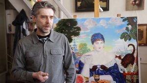 Наш художник рассказывает о написанной им копии картины Бориса Кустодиева «Купчиха за чаем»