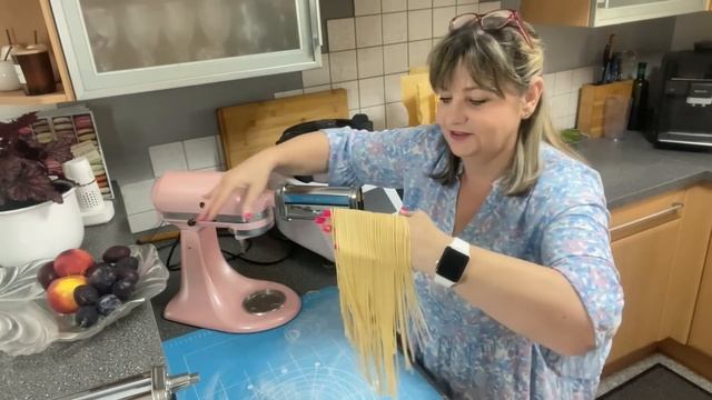 Хорошая новость,можете поздравить?я довольна,лапшерезка KichenAid,домашняя лапша с маслом и сыром