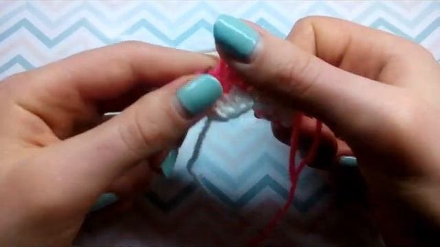 Двухцветный узор на двух спицах #18