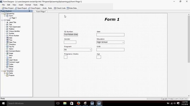 Epi Info 7: Programming Fields