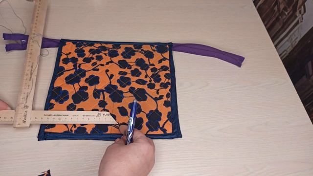 Шьем очередную косметичку с внутренним карманом. Обучение для начинающих шить.