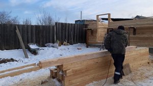 Строительство Дома из бруса 4 на 6/ Строю жилой дом из бруса 150х150мм/ Своими руками/ 2часть/ 24кв