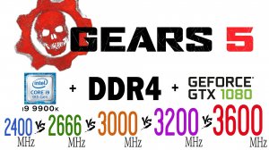 Gears 5 DDR4 2400 МГц, 2666 МГц, 3000 МГц, 3200 МГц, 3600 МГц