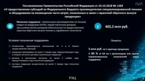 Вебинар: господдержка на возмещение части затрат, понесенных в связи с гарантией обратного выкупа