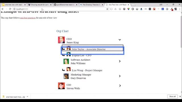 How to make a web accessible org chart using aria tree view and react смотреть онлайн