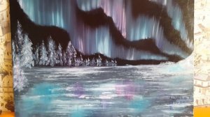 Обзор картины маслом на холсте "СЕВЕРНОЕ СИЯНИЕ" живопись #живопись #картинамаслом #художник