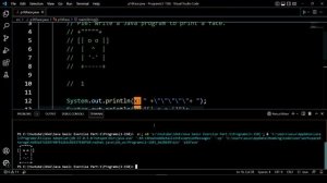 Java Program to print a Face | Java Basic Exercise - l | heyy coder