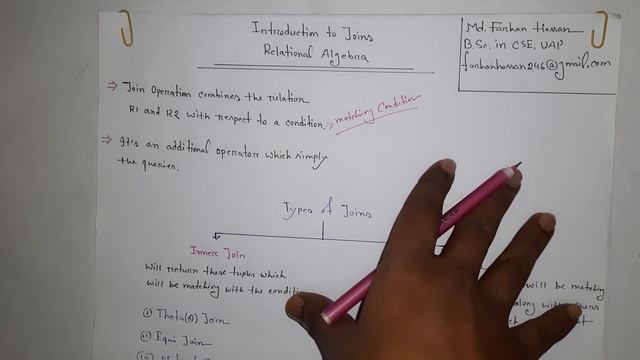 Lec: 47 | Introduction to Joins | Types of Joins | Relational Algebra | DBMS | Bangla Tutorial