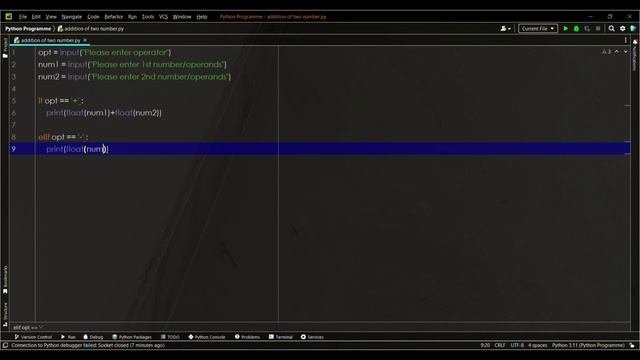 Write a program to make calculator in python | Device Gyan