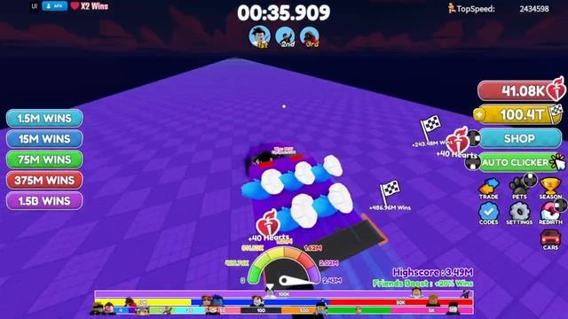 100T Wins/ Roblox Race Clicker Episode 123 смотреть онлайн