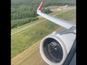 Взлет в Екатеринбург на Airbus A321neo Уральских авиалиний