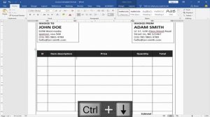 How to design Simple black invoice template in Microsoft Word