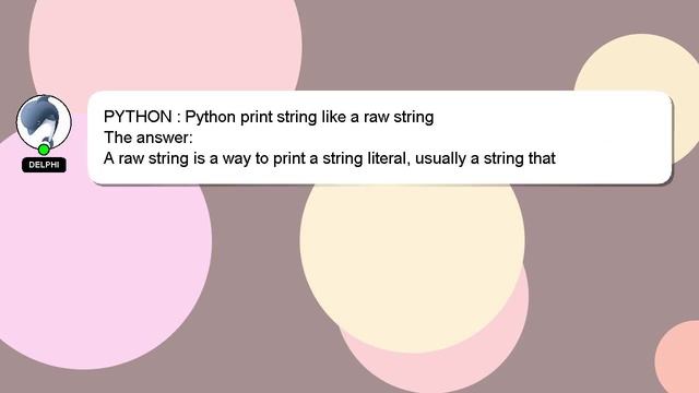 PYTHON : Python print string like a raw string