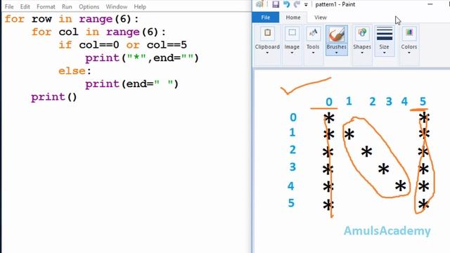 Python Pattern Programs - Printing Stars in N Shape