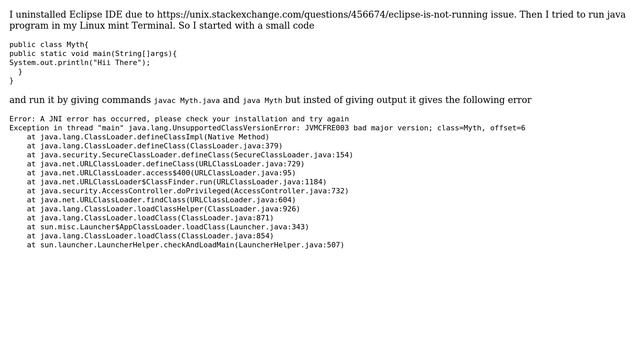 Unix & Linux: a jni error has occured смотреть онлайн