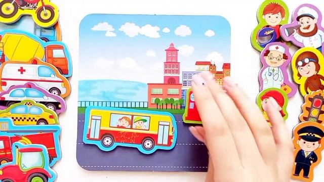 Roter Käfer RK2090-04 Магнитный набор с доской "Транспорт"/Magnetic set with board "Transport" смотреть онлайн