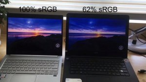 100% sRGB vs 62% sRGB laptop