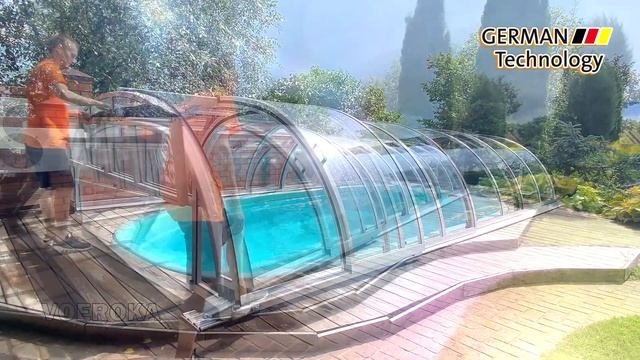 Раздвижной Павильон для бассейна из прозрачного поликарбоната