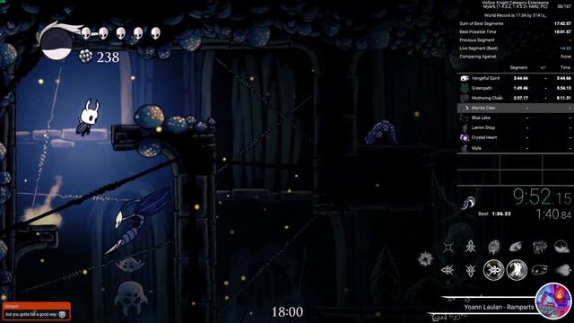 Hollow Knight Myla% 1.4.3.2+ in 18:36.54 смотреть онлайн