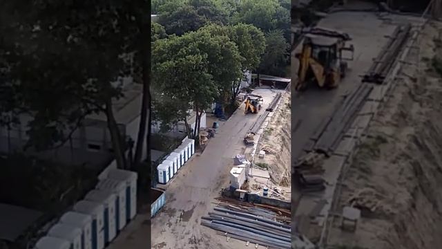 Заливка бетонной подушки под жилой комплекс. Город Лодзь. смотреть онлайн