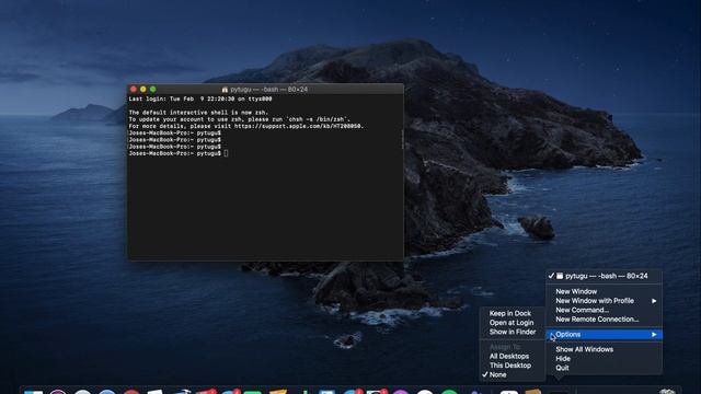 Mac OS Terminal  - Open Terminal