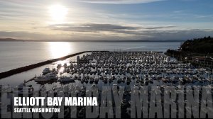 Elliott Bay Marina and Palisade Restaurant View at Sunset from the Sky