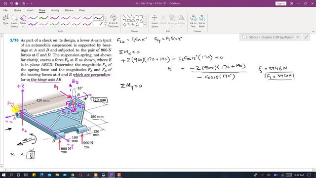 Engineering Statics | P3/76 | Equilibrium 3D | Chapter 3 | 6th Edition | Engineers Academy смотреть онлайн