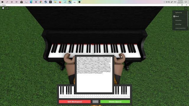 Roblox piano sheets rush e. Пианино РОБЛОКС. Игра на фортепьяно. Ноты на рояле. Как играть на пианино в РОБЛОКСЕ.