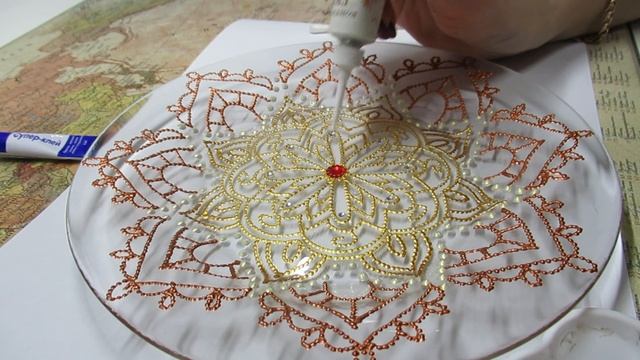 Мастер класс по точечной росписи тарелки! Для начинающих. смотреть онлайн