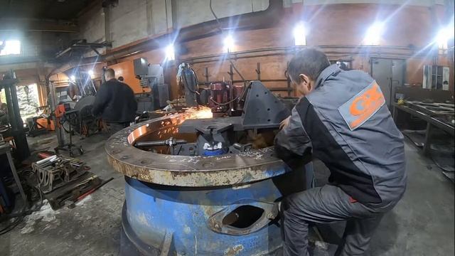 Восстановление конусного сопряжения верхней и нижней чаши дробилки Sandvik H4800 / CH440