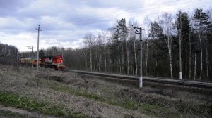 Тепловоз ТЭМ7А-0323 с путевой техникой