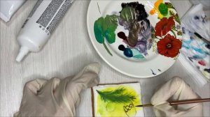 Роспись пряника в акварельной технике "Ретро-шишки"