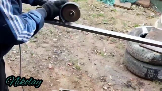 Современные, Распашные ворота из профнастила. Ворота своими руками.
