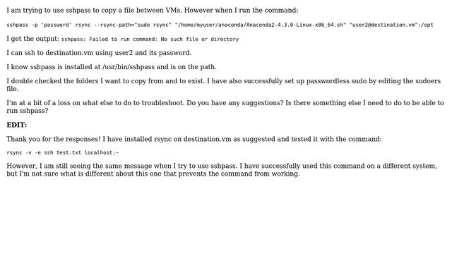 DevOps & SysAdmins: sshpass failed to run command: no such file or directory