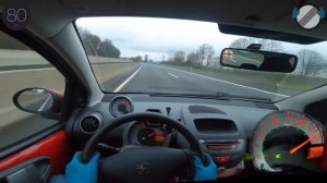 Peugeot 107 1.0 68ps (2010) AUTOBAHN POV TOP SPEED ?