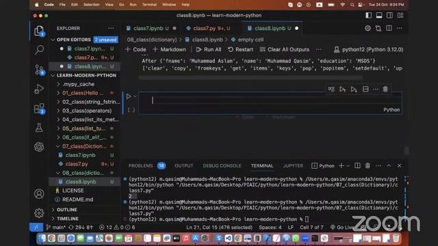 08 Python Crash Course | Dictionary methods, JSON, Jsonify and dataframe