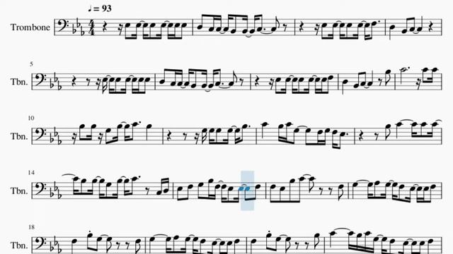 Trombone Sheet Music: How to play Out of Time by The Weeknd